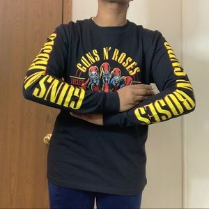 MENS BLACK LONG SLEEVE GUNS N’ ROSES GRAPHIC TEE